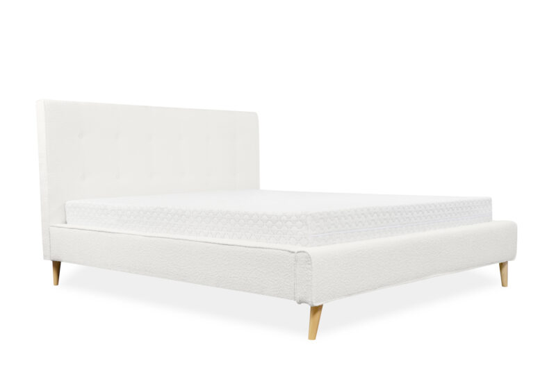 Łóżko tapicerowane w stylu skandynawskim