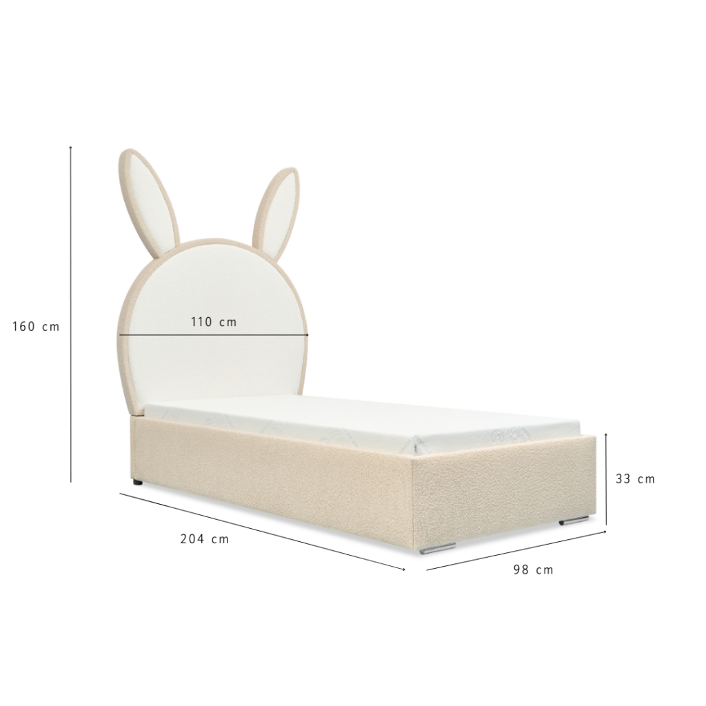 Łóżko Bunny dla dzieci Azardi - wymiary